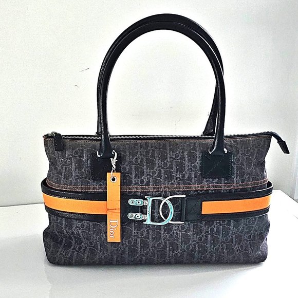 DIOR Christian Dior Denim Blue Trotter Flight Bag - Picture 1 of 16